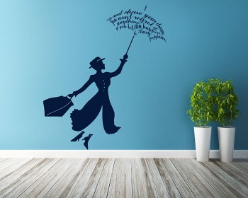 Mary Poppins  Silhouette Wall Art Sticker